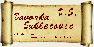 Davorka Šukletović vizit kartica
